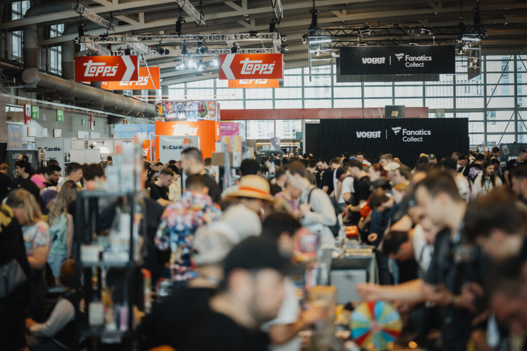 Collectors trading cards at CARDMADNESS, Europe’s biggest Sammelkartenmesse in Frankfurt and Düsseldorf