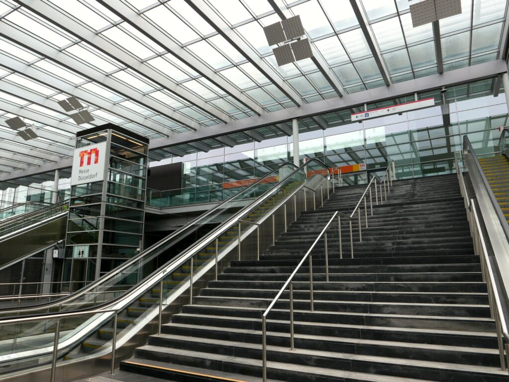 Messe Düsseldorf - main staircase to the halls